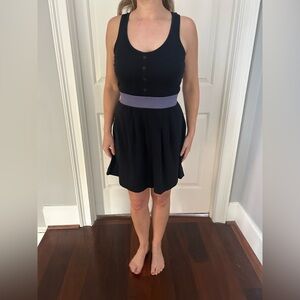 Banana Republic Black Dress with Purple Accent